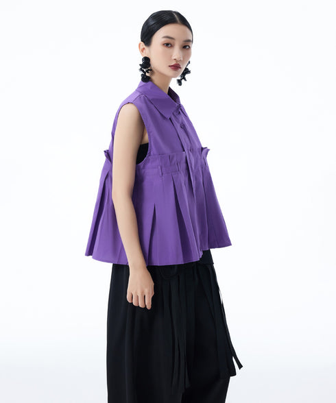 Beltline Pleat Blouse