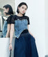 Denim Corset Mesh T-Shirts