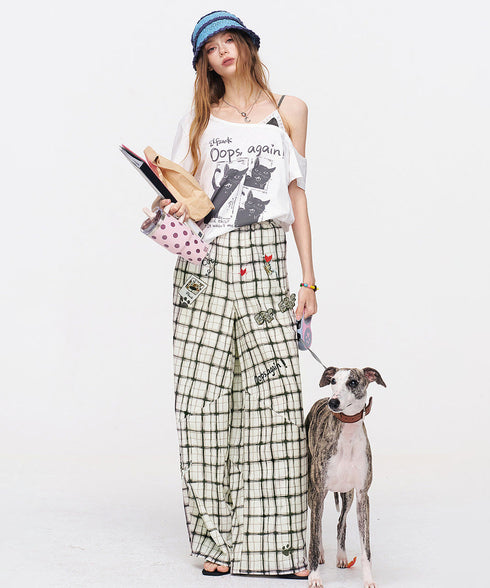 Grid Sketch Pants