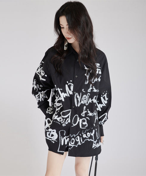 Graffiti Print Blouse