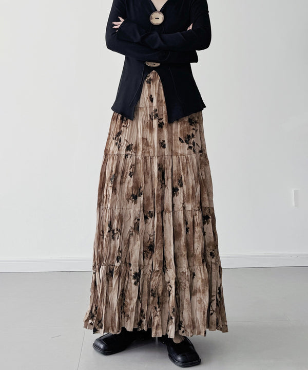 Distressed Botanical Skirt