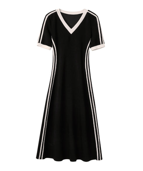 Side Line V-neck Dress