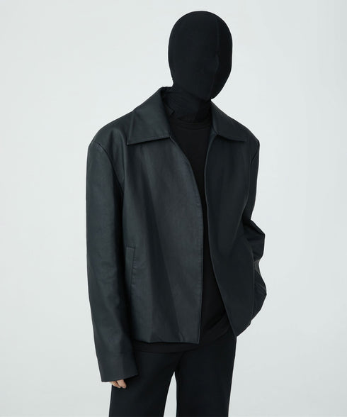 Buttonless Faux Leather Jacket