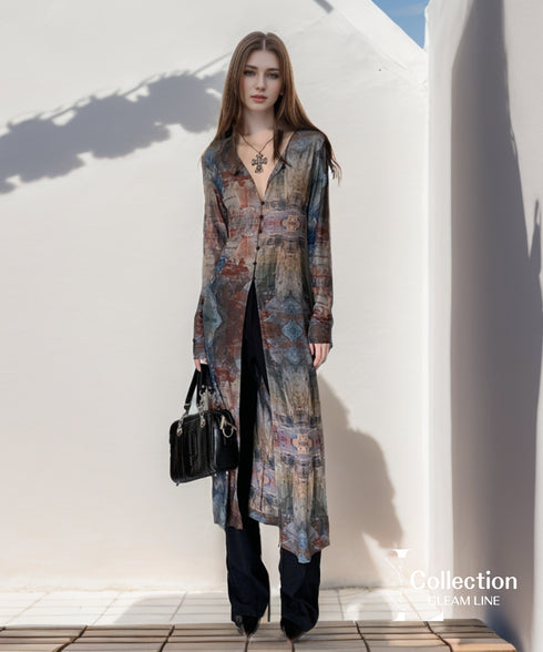 Retro Print Cardigan