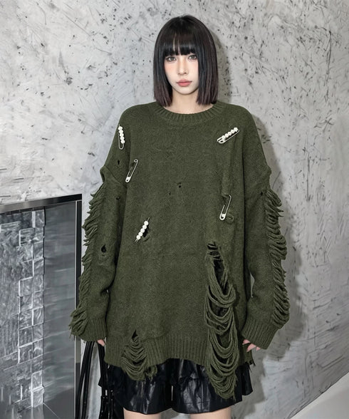 Pinfall Distressed Knit