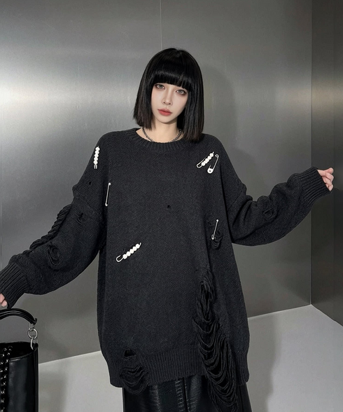 Pinfall Distressed Knit