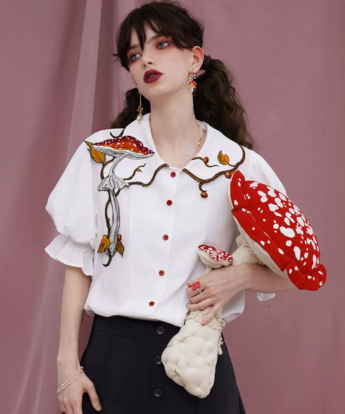 Mushroom Berry Blouse