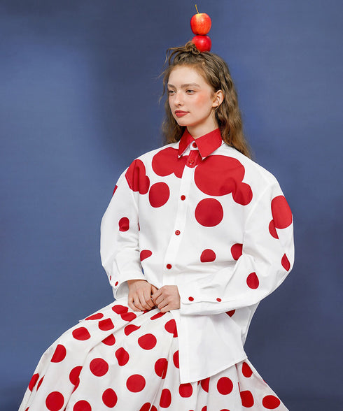 Polka Dot Print Blouse