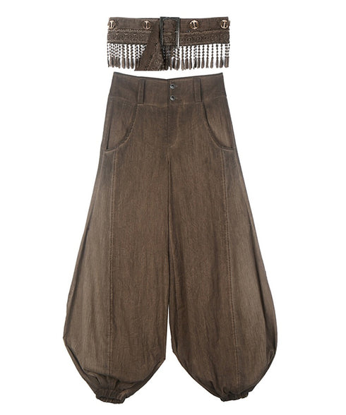 Tassel Belt Lantern Pants