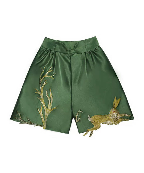 Rabbit Embroidery Shorts