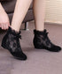 Lace Mesh Ribbon Flat Boots