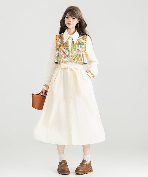 Jacquard Splicing Dress