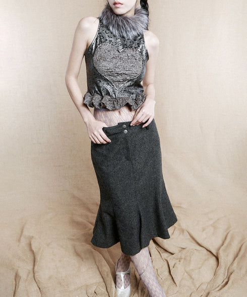 Heart Peplum Top & Collar