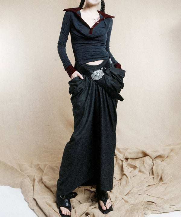 Big Pocket Low Waist Skirt