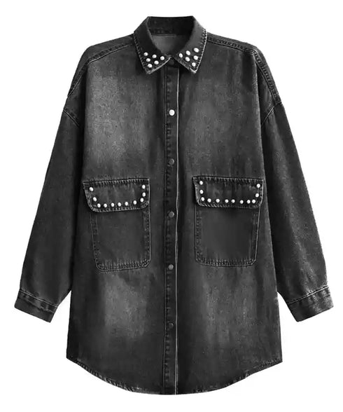 Rivet Loose Denim Blouse