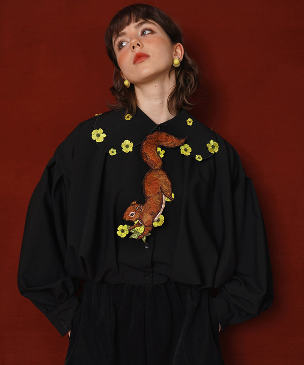 Squirrel Embroidered Tie