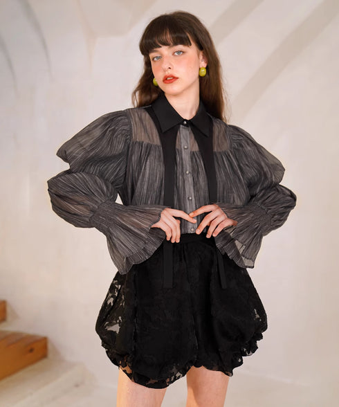 Gather Puff Sleeve Blouse