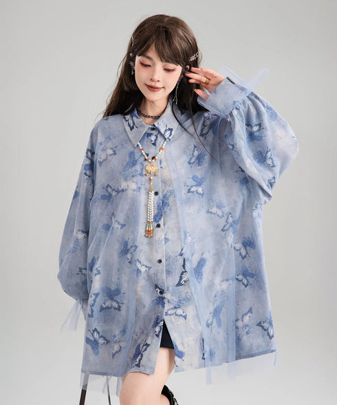 See-through Layered Blouse