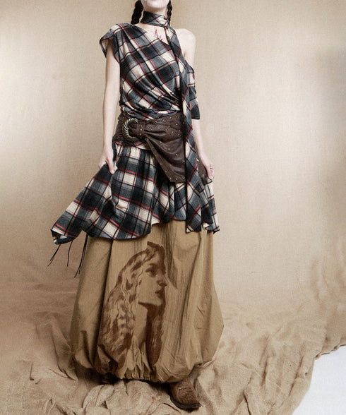 Feather Tassel Rivet Wide Belt