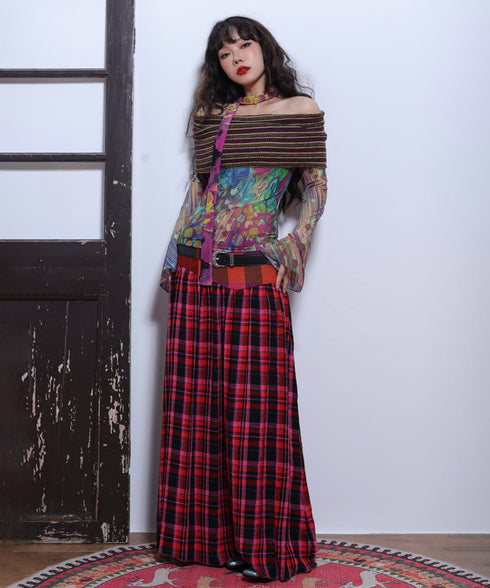 Striped Off-shoulder Top