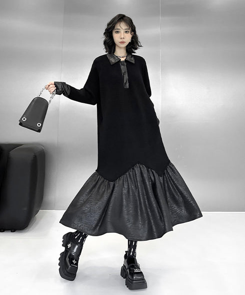 Low-switched Collar Dress