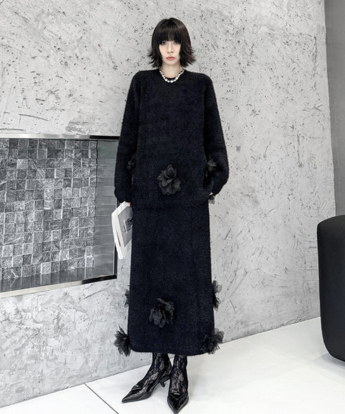 Three-dimensional Flower Top & Skirt