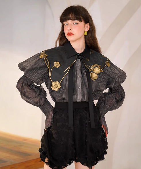 Gather Puff Sleeve Blouse