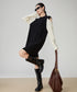 Contrast Color Off-shoulder Knit Dress