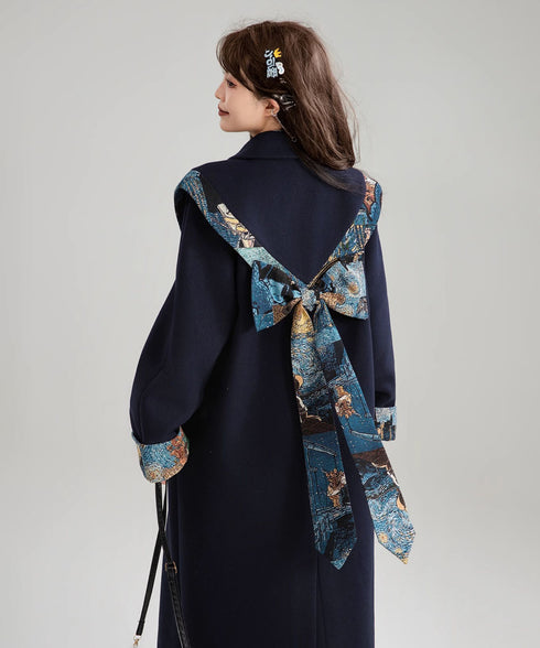 Jacquard Ribbon Cloud Shoulder Coat