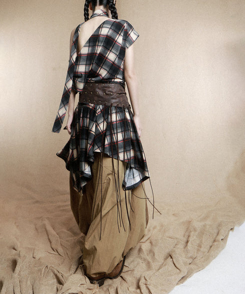 Feather Tassel Rivet Wide Belt