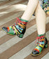 Colorful Strap Flower Short Boots