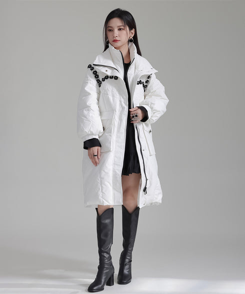 Flower Beads Padded Coat