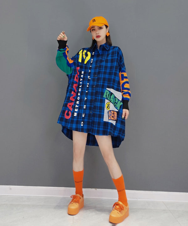 Rubber Print Check Blouse