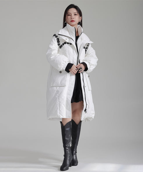 Flower Beads Padded Coat