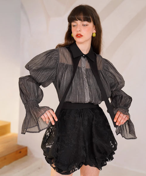 Gather Puff Sleeve Blouse