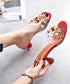 Cone Heel Colorful Jewel Sandals