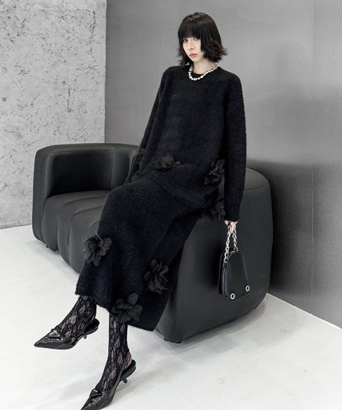 Three-dimensional Flower Top & Skirt