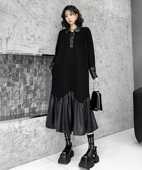 Low-switched Collar Dress