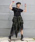Mesh Layered Camouflage Skirt