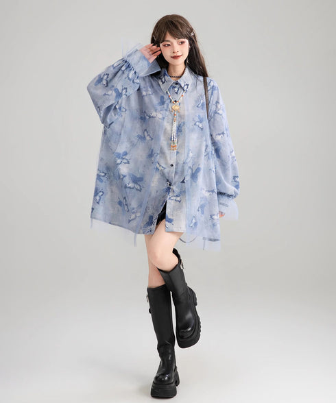 See-through Layered Blouse