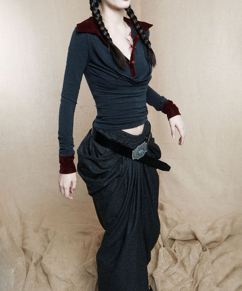 Big Pocket Low Waist Skirt