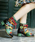 Colorful Strap Flower Short Boots