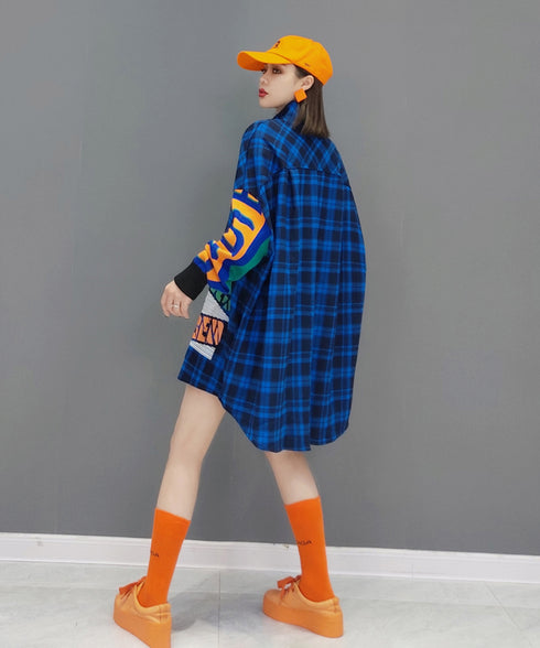 Rubber Print Check Blouse