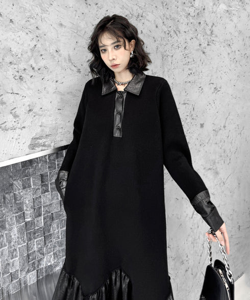 Low-switched Collar Dress