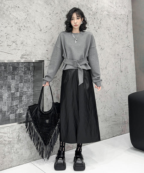 Belt Short Sweatshirt