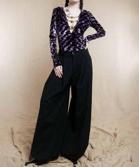 Beaded Low V-neck Hollow Jumpsuit