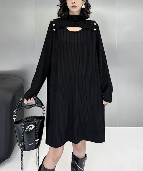 Half Turtleneck Knit Dress
