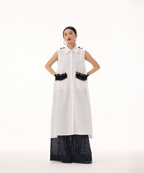 Tulle Line Backless Dress