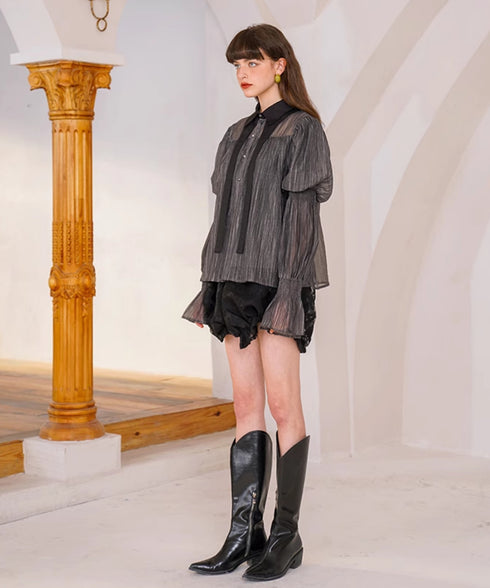 Gather Puff Sleeve Blouse