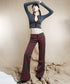 Striped Low Waist Bootcut Pants
